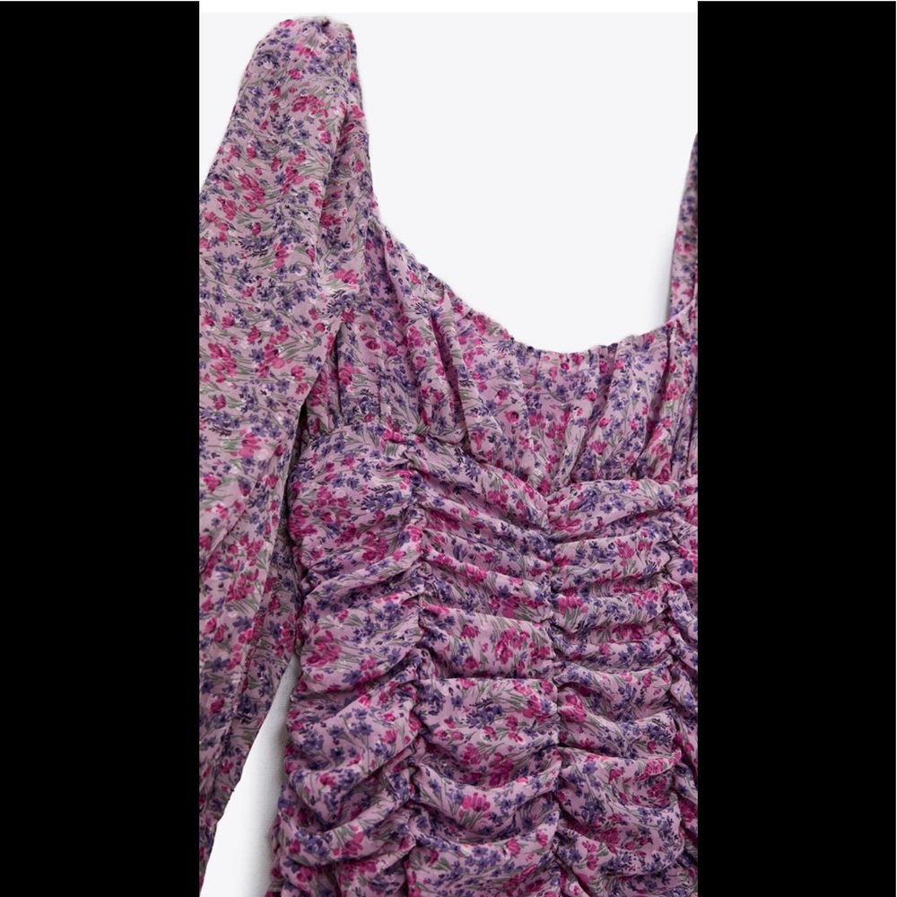 Zara printed dress with draping - Picture 6 of 9